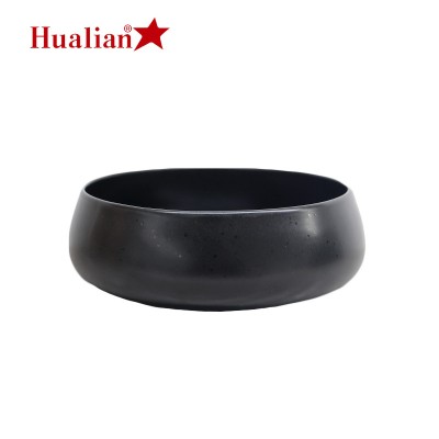 HUALIAN famous factory black color stoneware 6" dog cat pet ceramic bowl for drinking