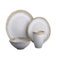 Hunan hualian High quality beige stoneware table set with natural edge