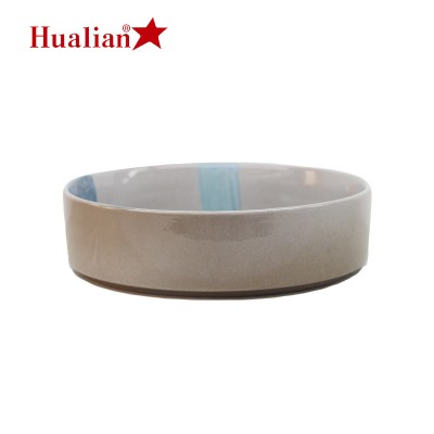 HUALIAN factory stoneware materials round modern custom dog cat ceramic pet bowl