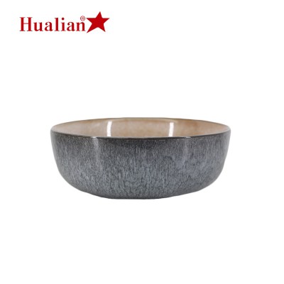 HUALIAN high quality durable ceramic drinking serving 6.7" pet bowl with microwave dishwasher safe