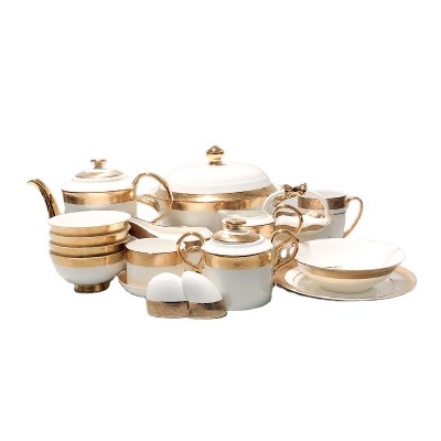 luxury modern ceramic dinnerware set ceramic wedding tableware new bone china